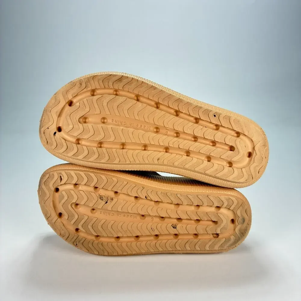 Bebe Plushy Natural Comfort Casual Slip On Platform Slide Sandals Women's Size 6